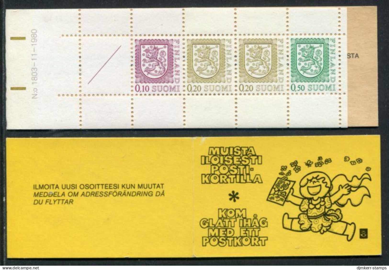 FINLAND 1980 Lion Definitive Type II 1 Mk. Complete Booklet MNH / **.  Michel MH 10 II - Postzegelboekjes