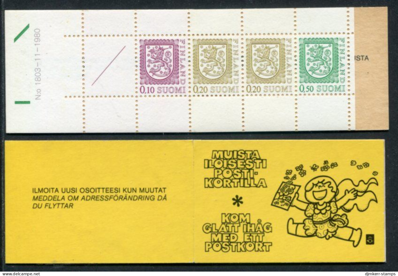 FINLAND 1980 Lion Definitive Type II 1 Mk. Complete Booklet MNH / **.  Michel MH 10 II - Markenheftchen