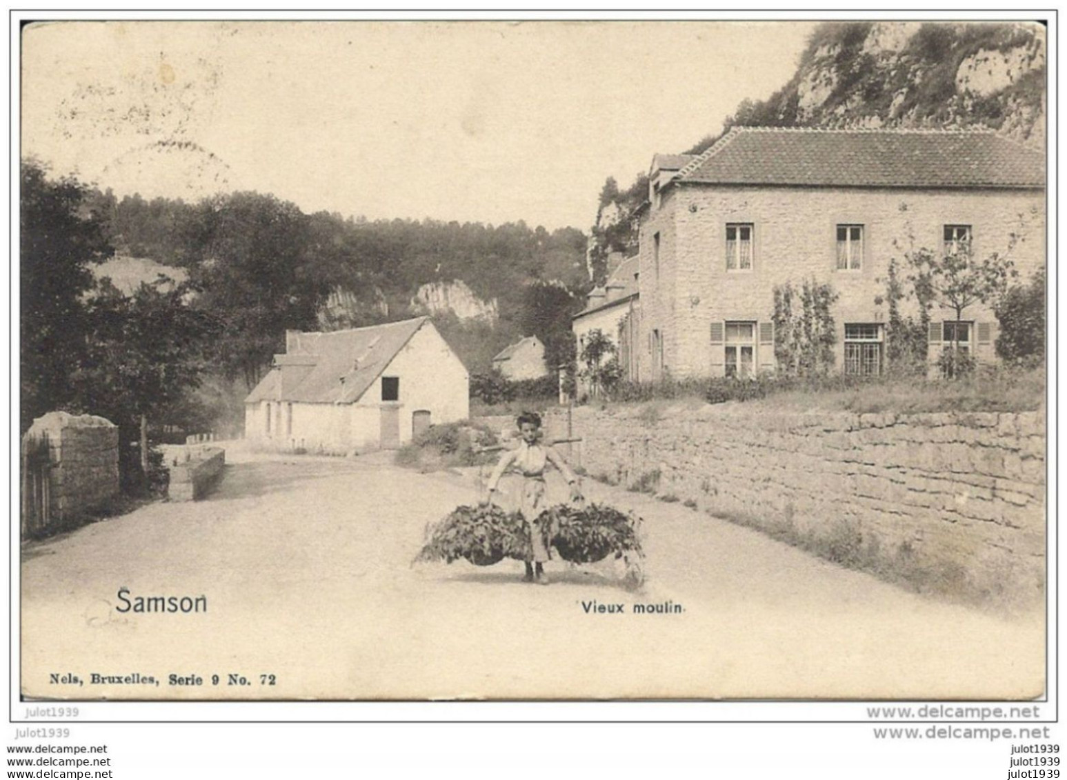 SAMSON ..-- Nels 9 , N° 72 . Vieux MOULIN . 1903 Vers BXL ( Melle Marguerite SINJACQ?? ) . Voir Verso . - Andenne