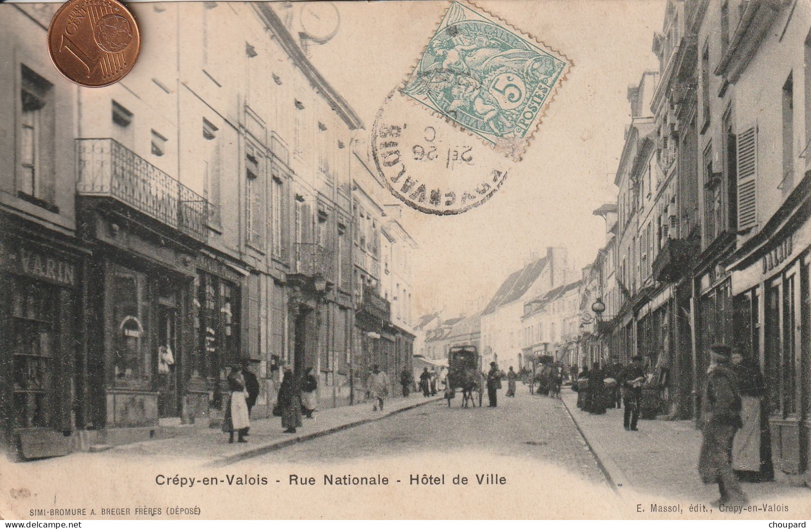 60  - Carte Postale Ancienne De  CREPY EN VALOIS   Rue Nationale - Crepy En Valois