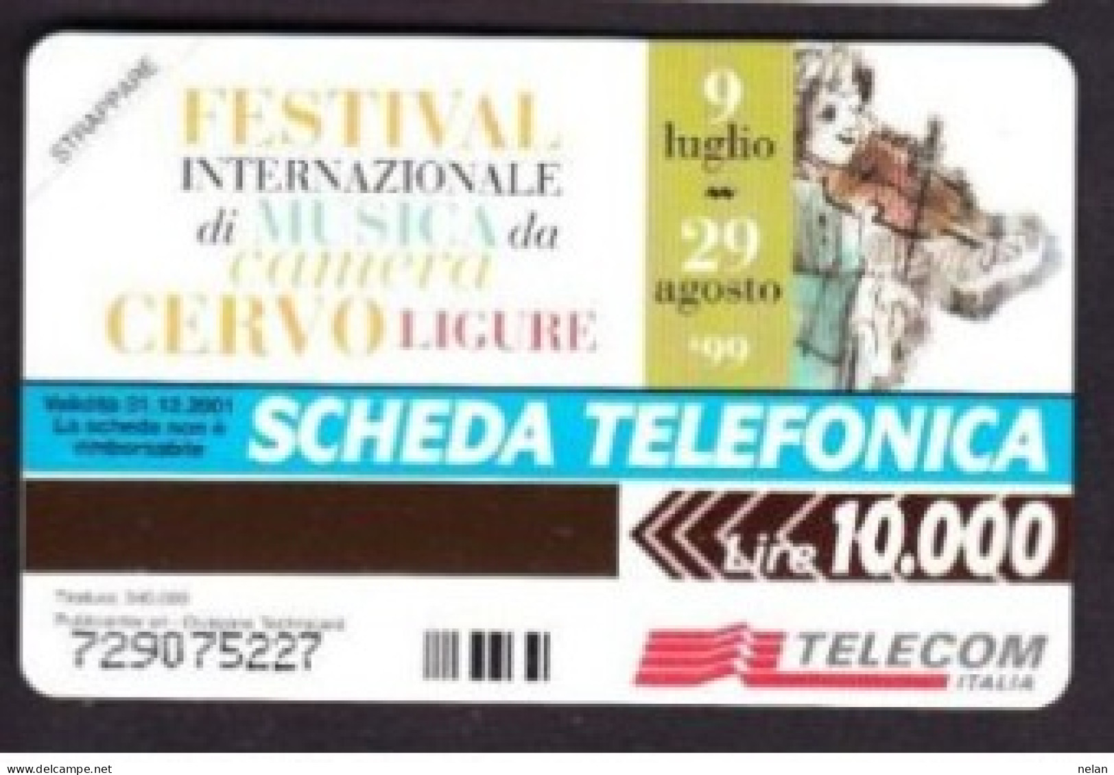 SCHEDA TELEFONICA - ITALIA - TELECOM - NUOVA - FESTIVAL INTERNAZIONALE DI MUSICA DA CAMERA - Öff. Sonderausgaben