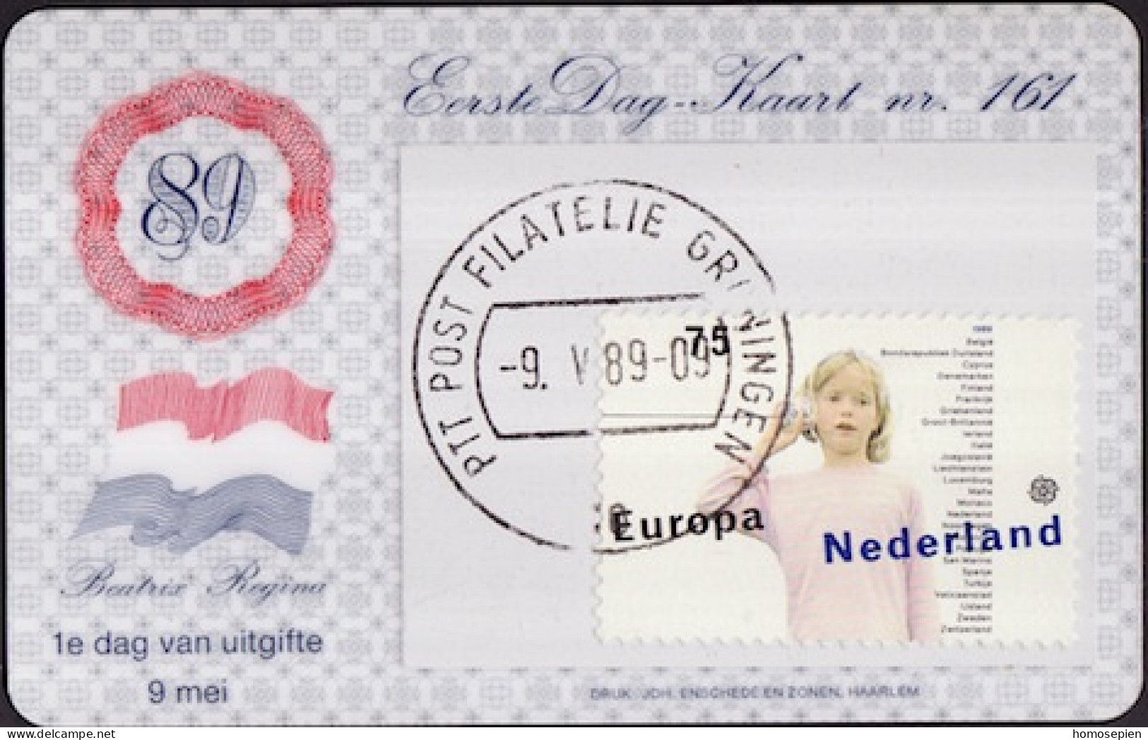 Pays Bas - Netherlands - Niederlande CPH 1989 Y&T N°1335 - Michel N°1365 - 75c EUROPA - Carte Philatélique - Cartes-Maximum (CM)