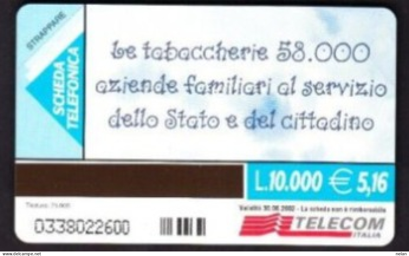 SCHEDA TELEFONICA - ITALIA - TELECOM - LE TABACCHERIE - Öff. Sonderausgaben