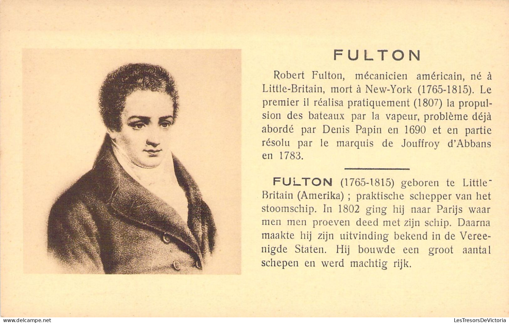 Célébrité - FULTON - Inventeur Américain - Carte Postale Ancienne - Andere & Zonder Classificatie