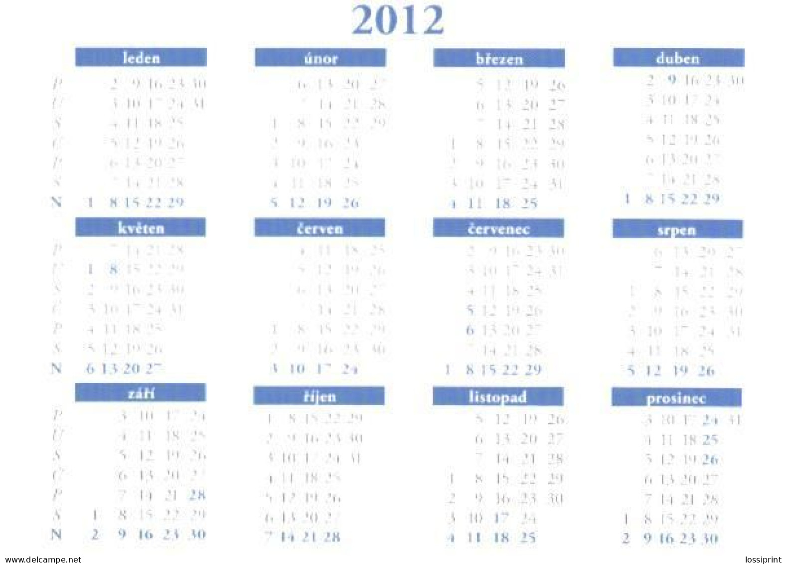 Pocket Calendar, Ostrava, 2012 - Petit Format : 2001-...