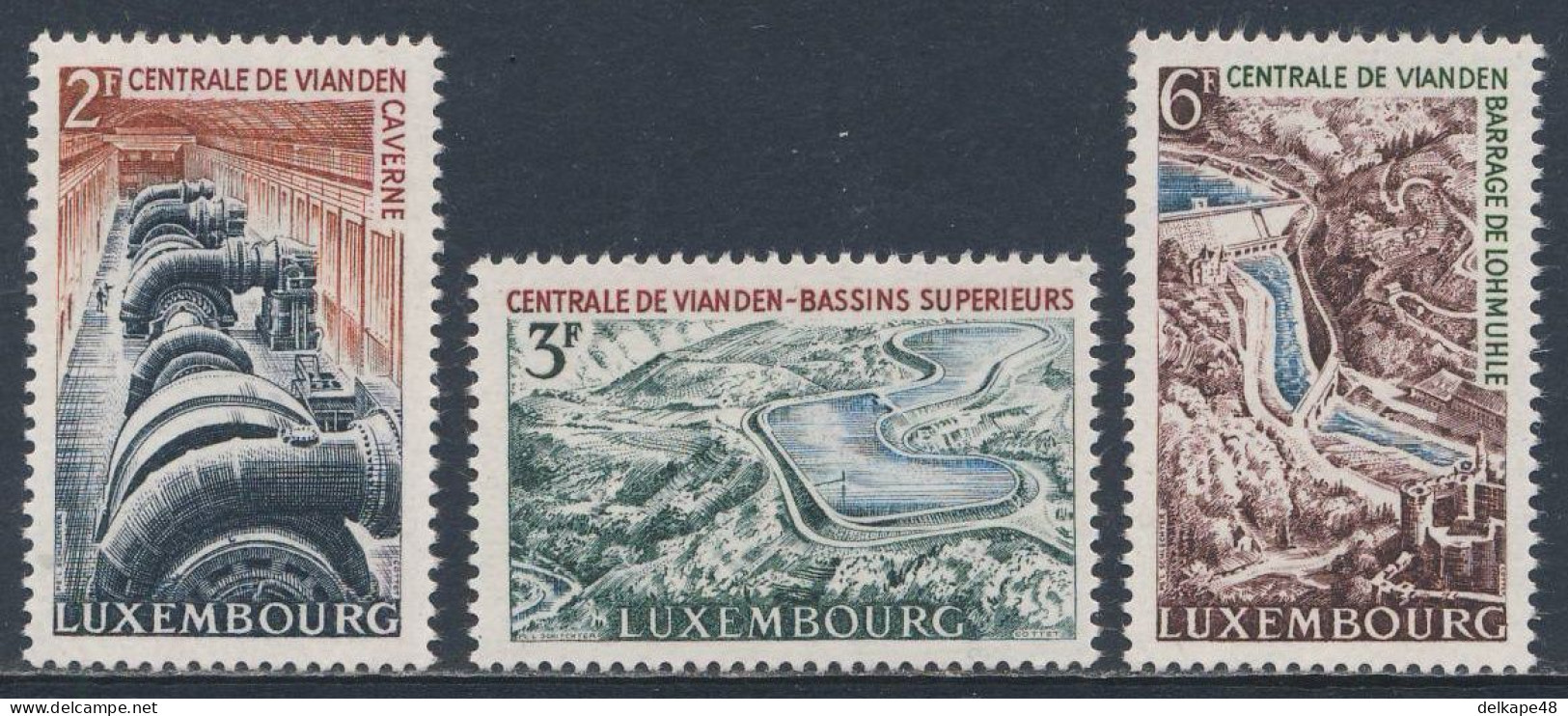Luxemburg Luxembourg 1964 Mi 693 /5 YT 644 /6 SG 740 /2 ** Inaug. Vianden Reservoir / Pumpspeicherwerkes Vianden - Wasser