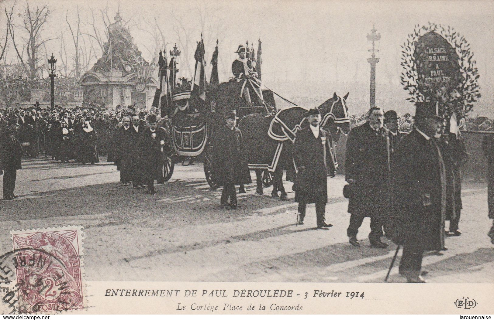 75008 - PARIS - Enterrement De Paul Déroulède - 3 Février 1914 - Le Cortège Place De La Concorde - Personnages