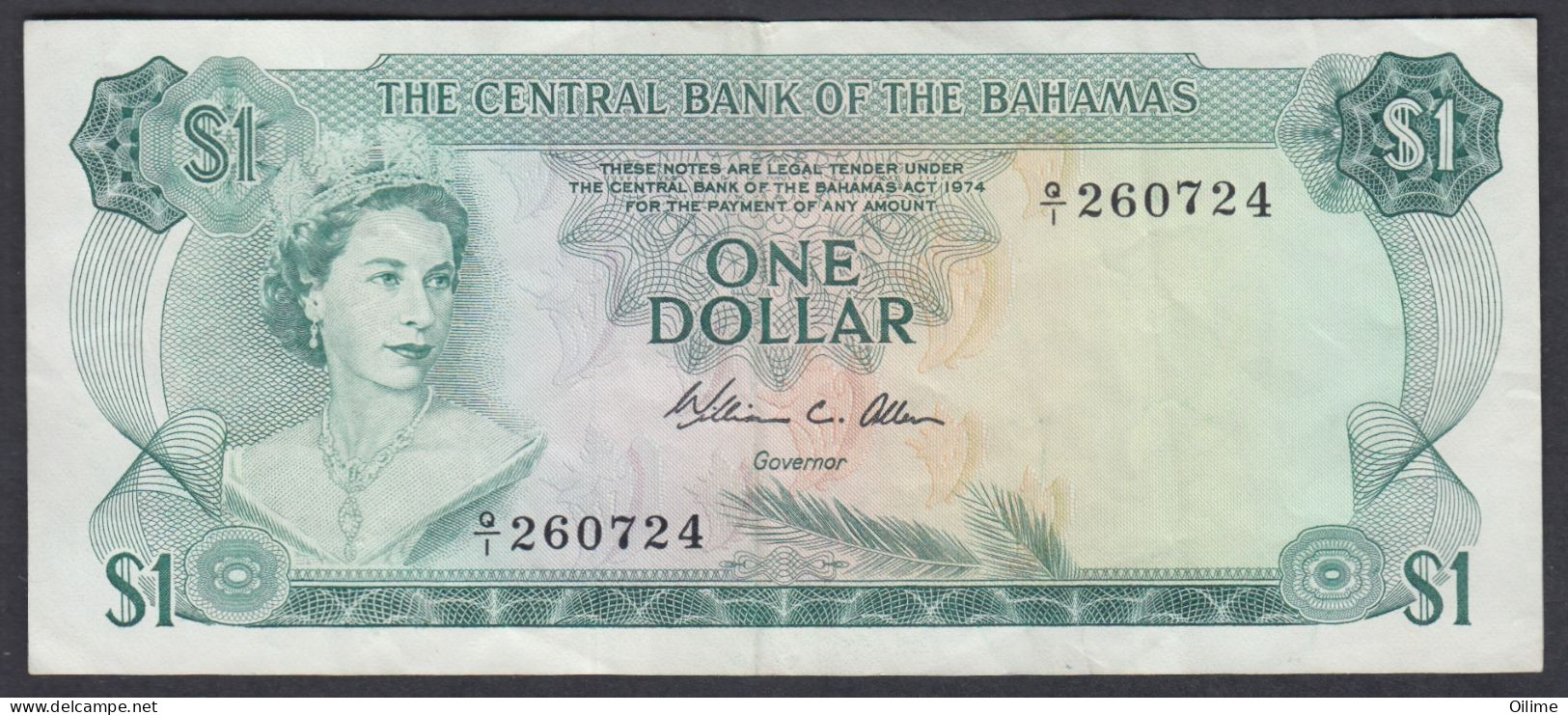 BAHAMAS 1 DOLLAR. VF. PICK 35 - Bahamas