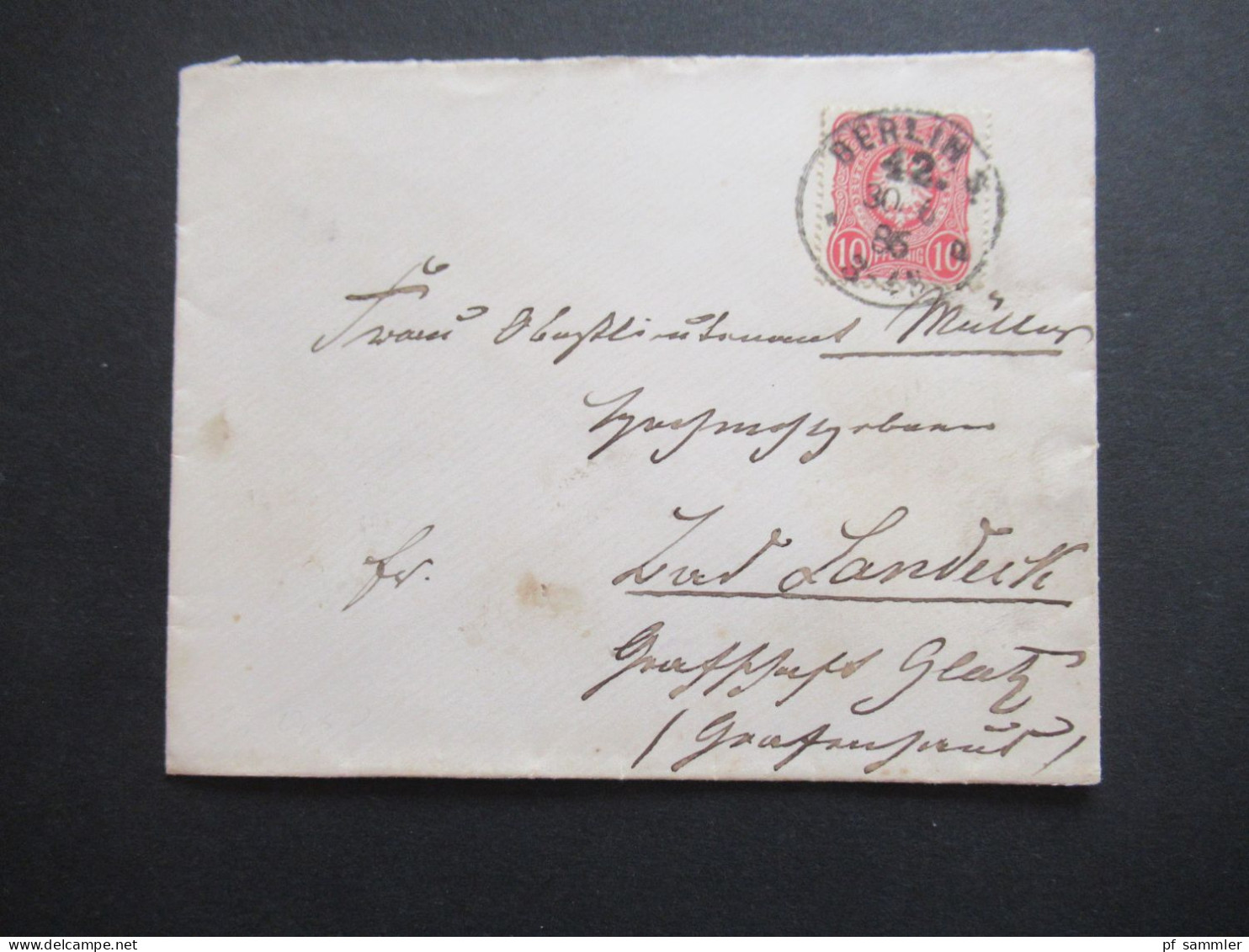 DR Reichspost 1885 Pfennige Nr.41 EF Stempel Berlin 42. Nach Post Landeck In Schlesien Grafschaft Glatz - Gebruikt