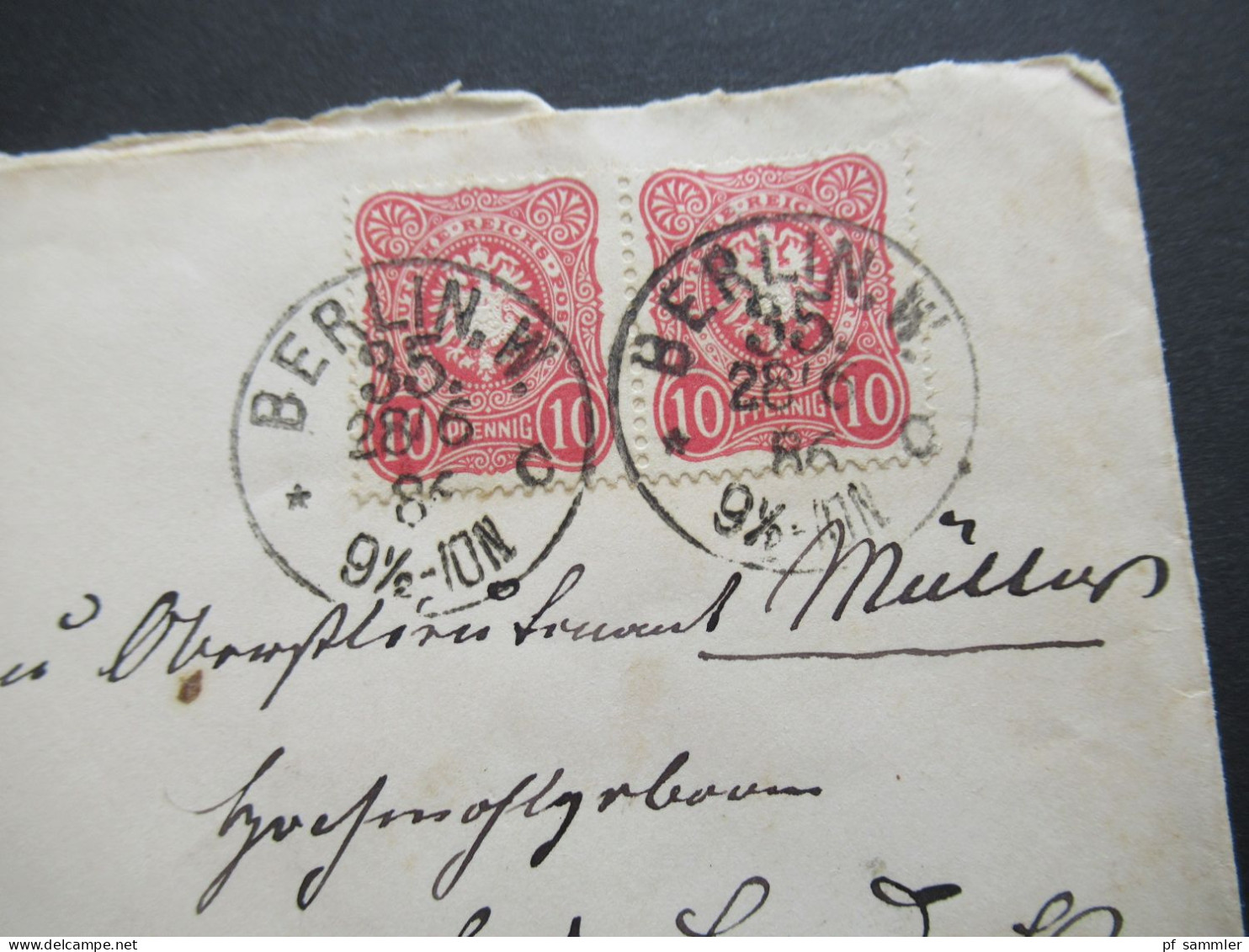 DR Reichspost 1886 Pfennige Nr.41 MeF Stempel Berlin 35. Nach Post Landeck In Schlesien Grafschaft Glatz Mit Ank. Stempe - Gebraucht