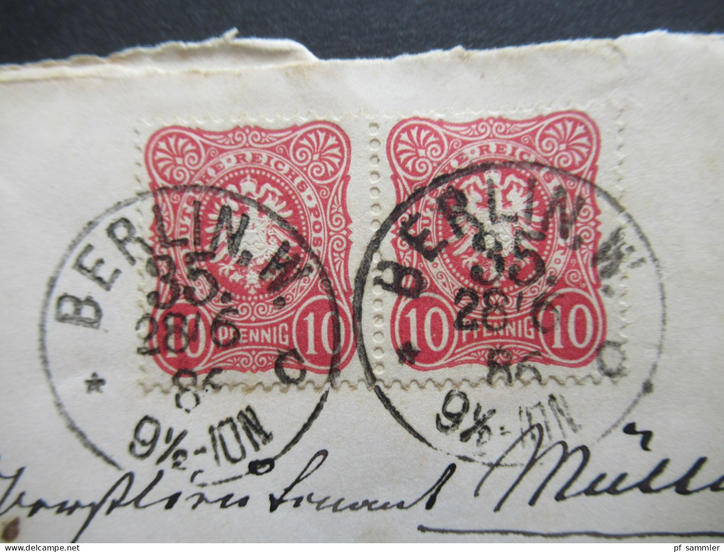 DR Reichspost 1886 Pfennige Nr.41 MeF Stempel Berlin 35. Nach Post Landeck In Schlesien Grafschaft Glatz Mit Ank. Stempe - Usati