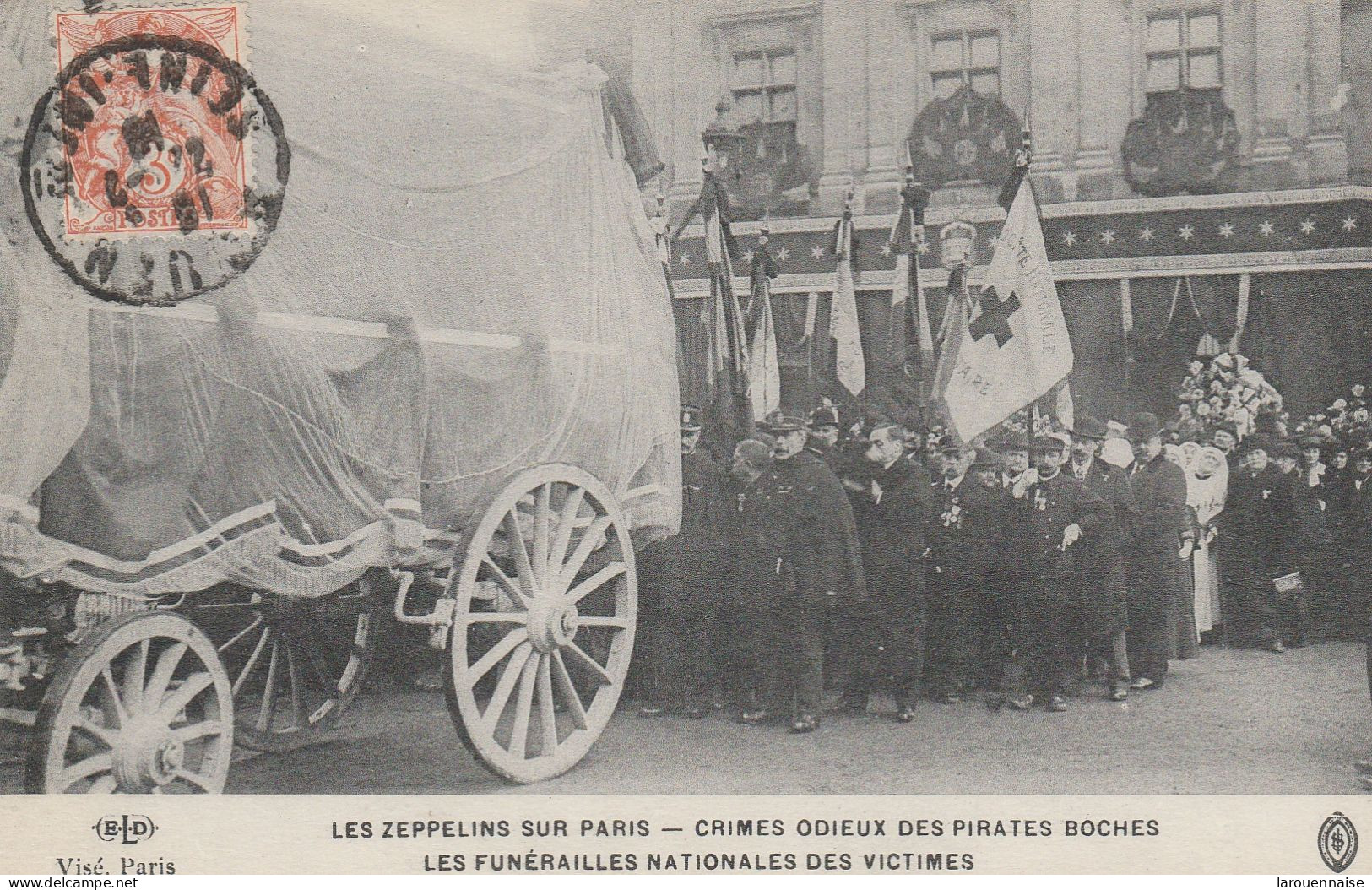 75020 - PARIS - Les Zeppelins Sur Paris - Crimes Odieux Des Pirates Boches - Les Funérailles Nationales Des Victimes - Dirigeables