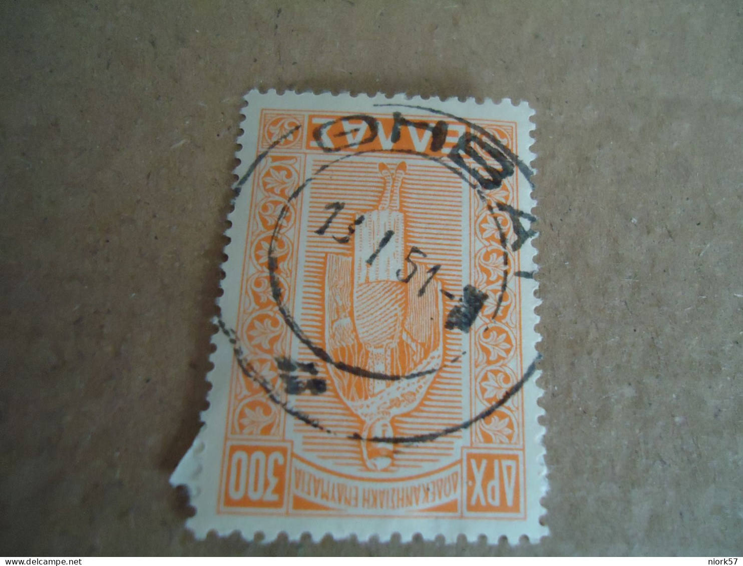 GREECE   POSTMARK ON STAMPS  ΘΗΒΑ 1951 - Marcofilie - EMA (Printer)