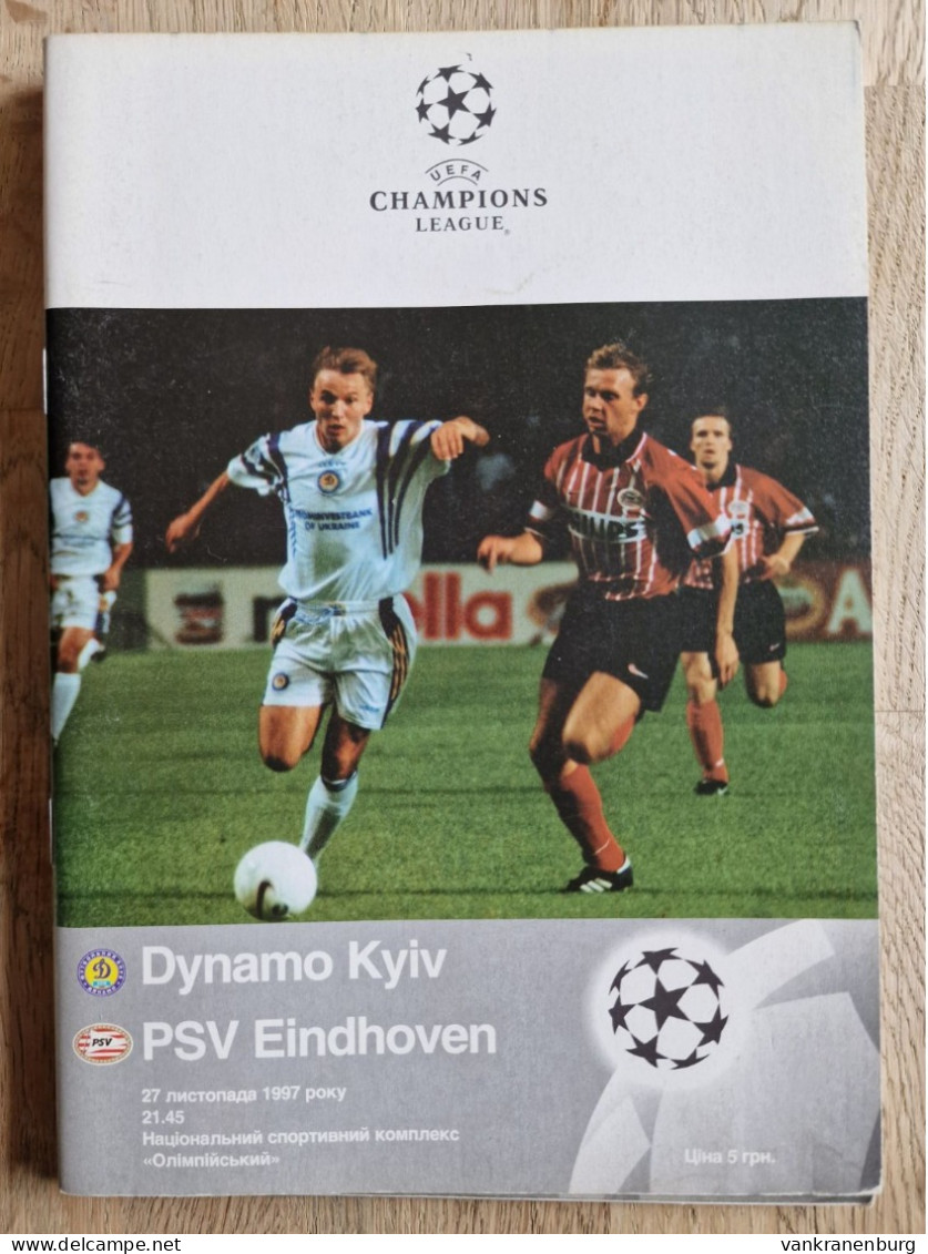 Programme Dinamo Kiev - PSV Eindhoven - 27.11.1997 - UEFA Champions League - Programm - Football - Livres