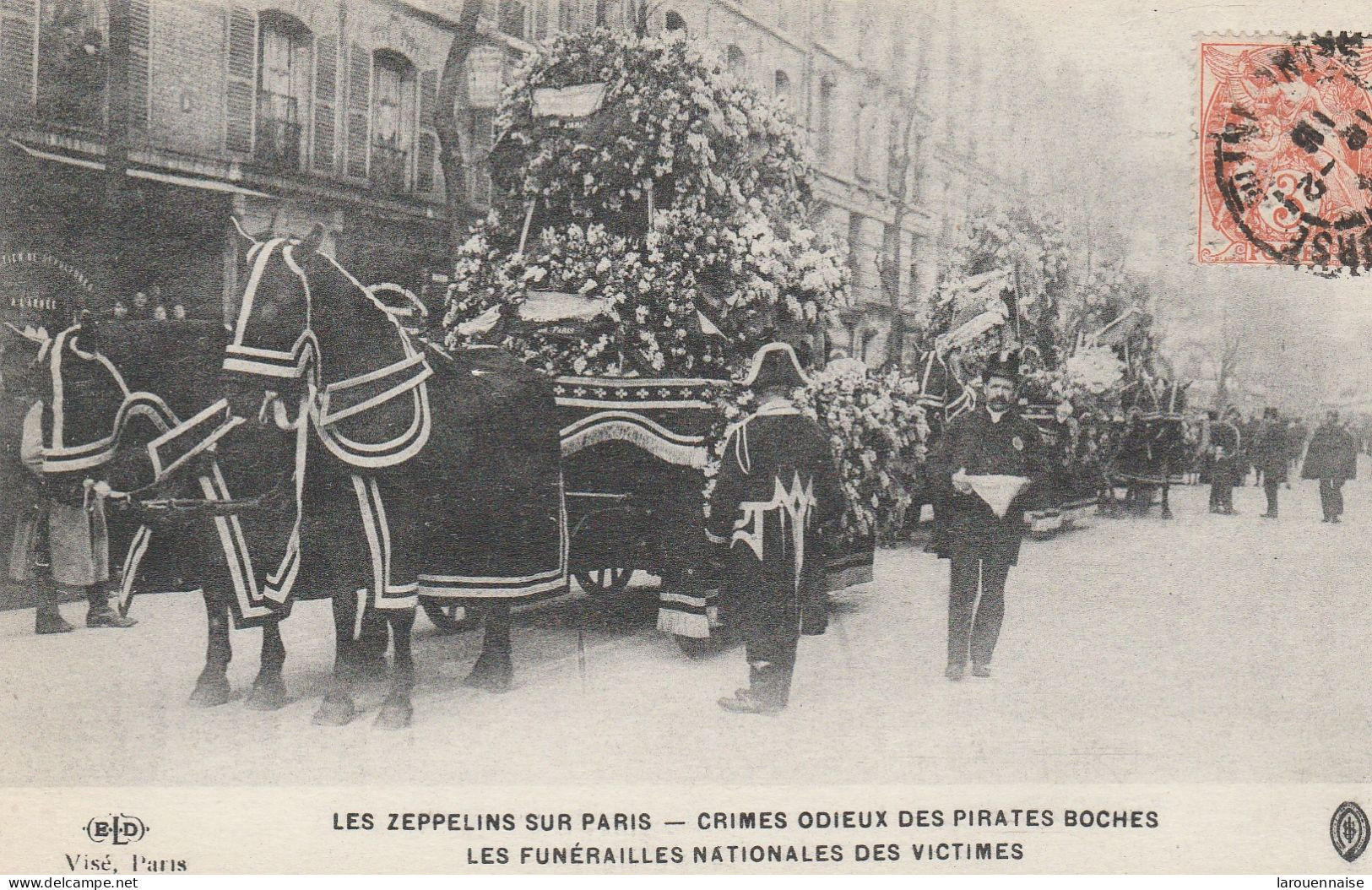 75020 - PARIS - Les Zeppelins Sur Paris - Crimes Odieux Des Pirates Boches - Les Funérailles Nationales Des Victimes - Dirigeables