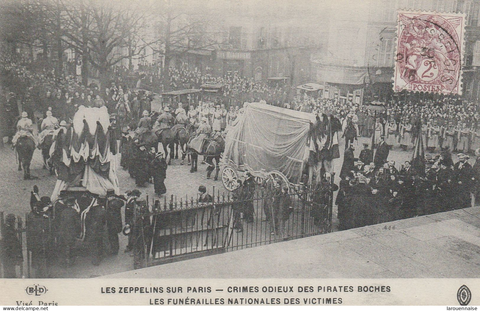 75020 - PARIS - Les Zeppelins Sur Paris - Crimes Odieux Des Pirates Boches - Les Funérailles Nationales Des Victimes - Dirigeables