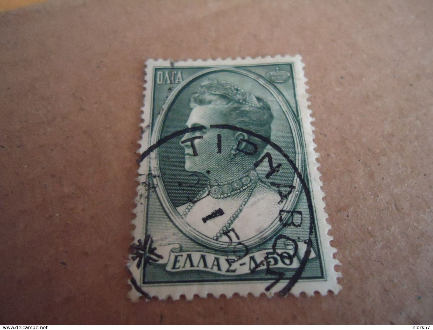GREECE   POSTMARK ON STAMPS  ΤΥΡΝΑΒΟΣ  1958 - Postmarks - EMA (Printer Machine)