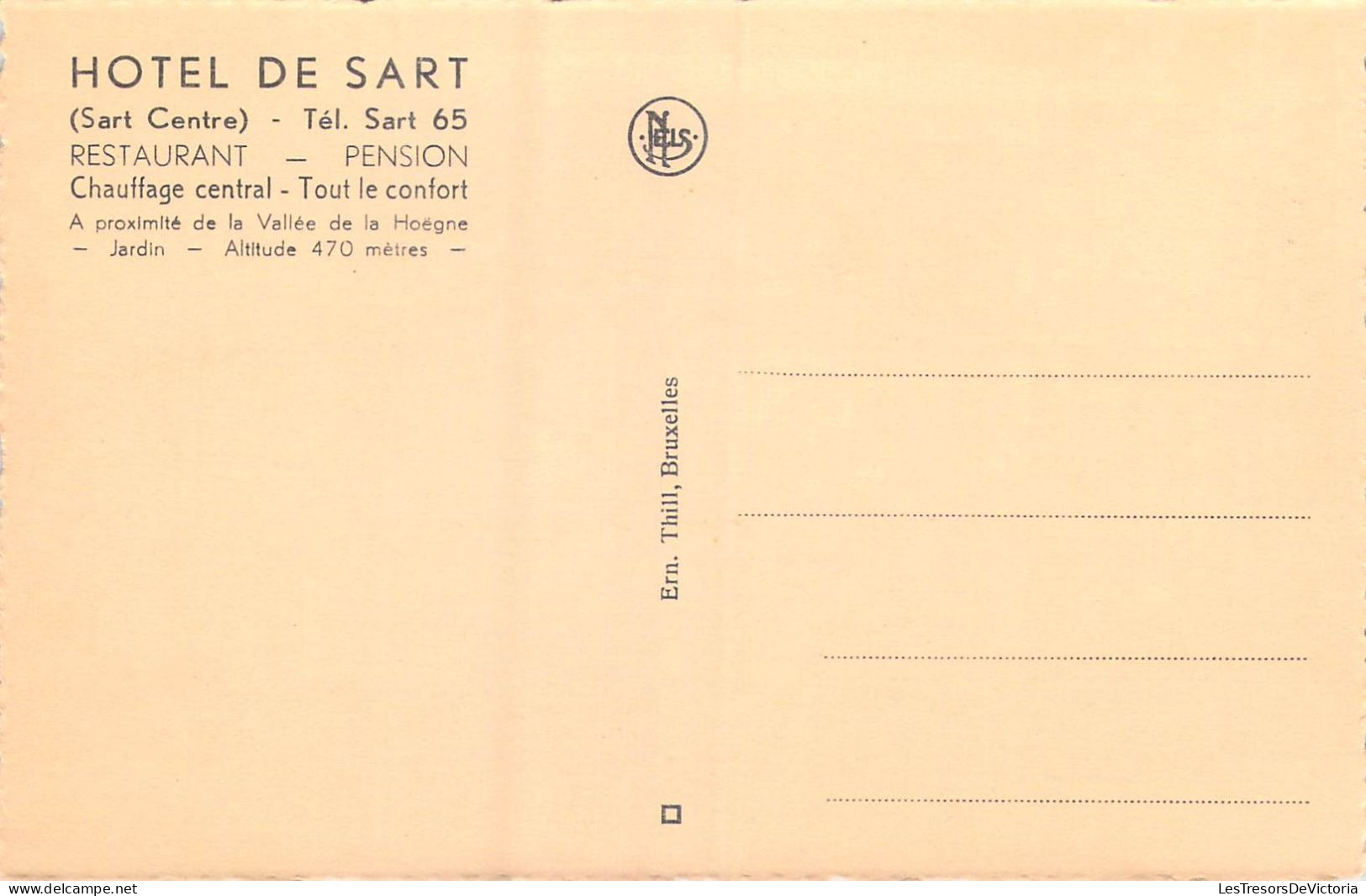BELGIQUE - Sart-lez-Spa - Hôtel De Sart - Téléphone : Sart 65 - Carte Postale Ancienne - Jalhay