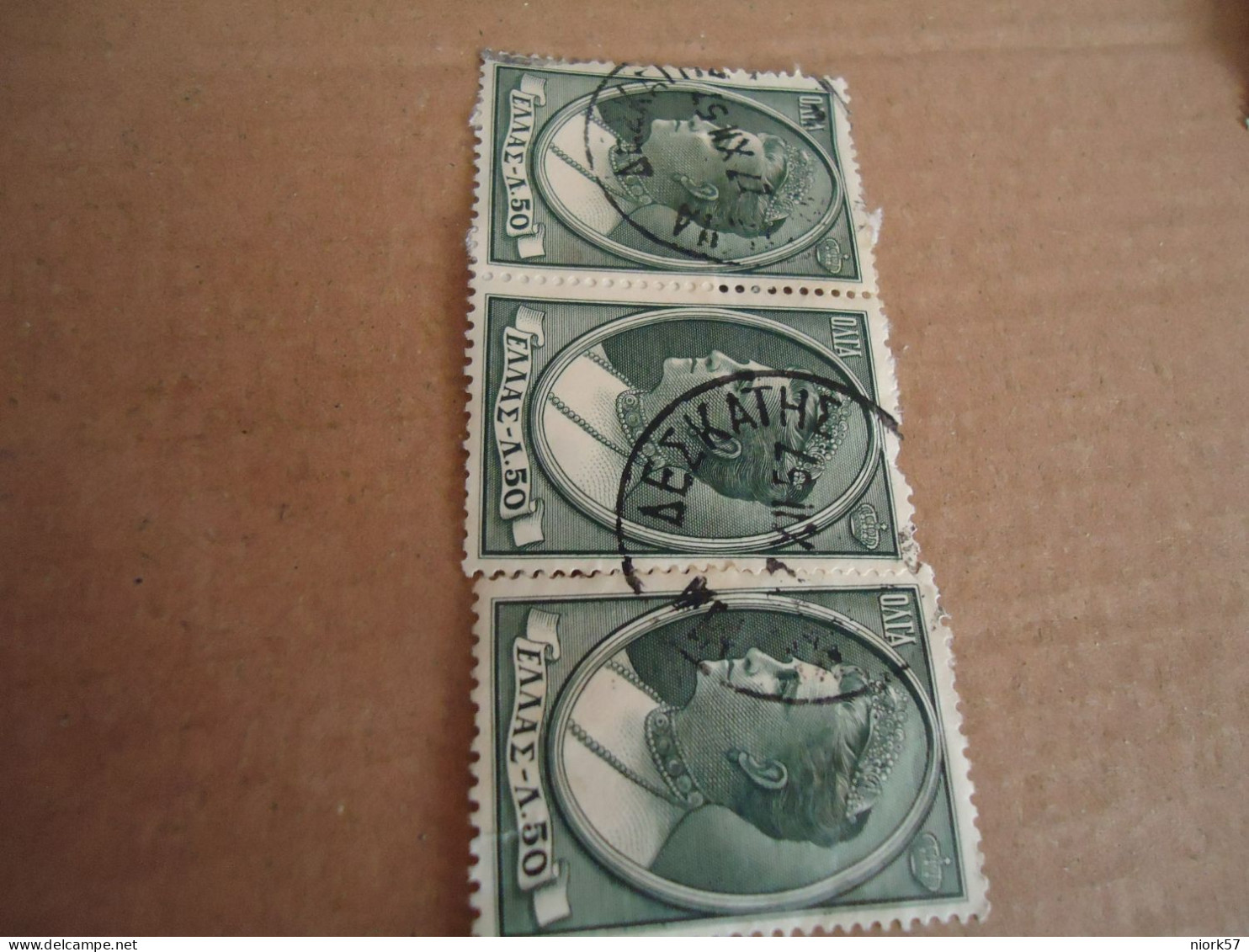 GREECE    POSTMARK ON STAMPS  QUEEN  ΔΕΣΚΑΤΗ 1958 - Marcophilie - EMA (Empreintes Machines)