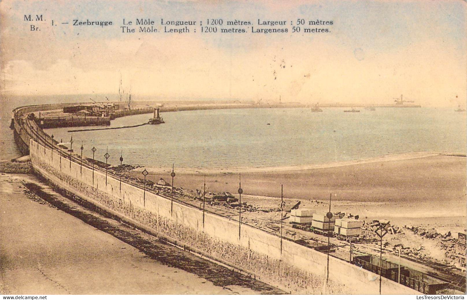 BELGIQUE - Zeebrugge - Le Môle - Longueur : 1200 Mètres - Largeur : 50 Mètres - Carte Postale Ancienne - Zeebrugge