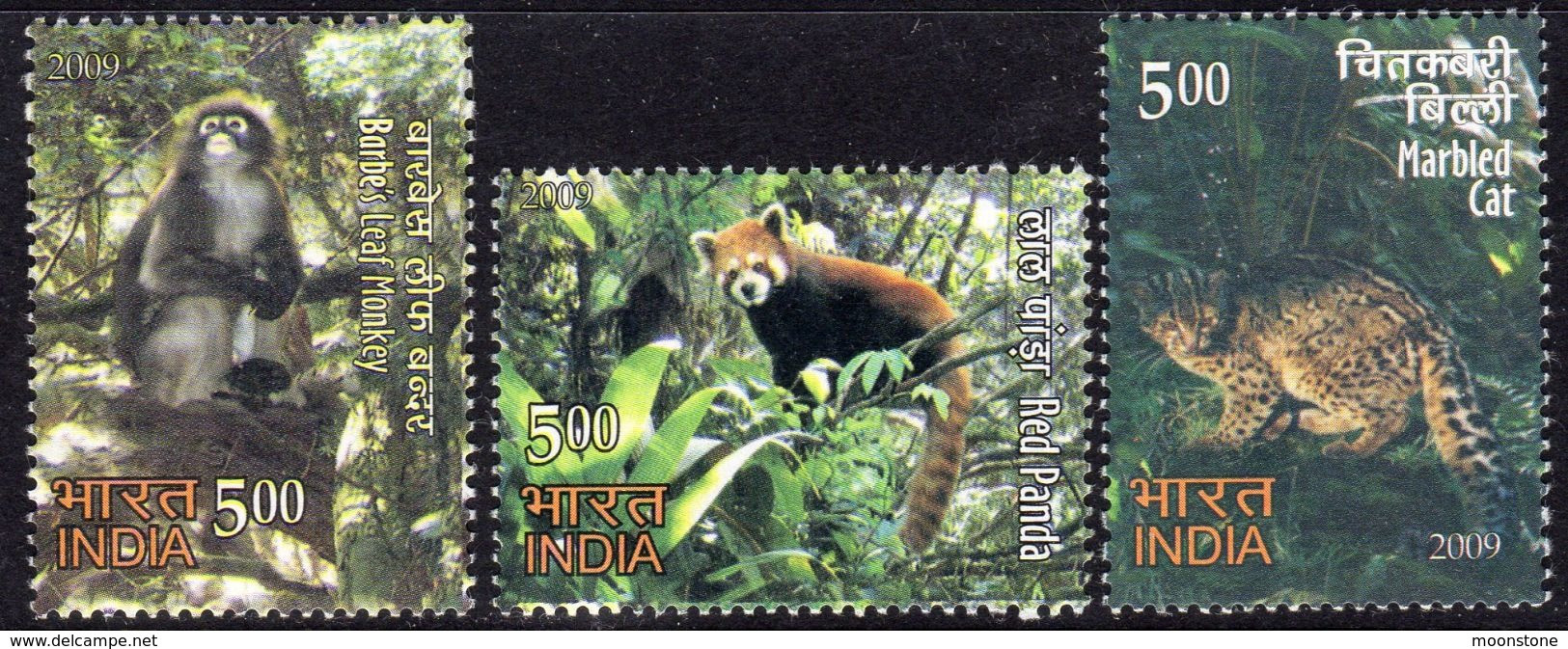 India 2009 Rare Fauna Of The North East Set Of 3, MNH, SG 2626/8 (D) - Unused Stamps
