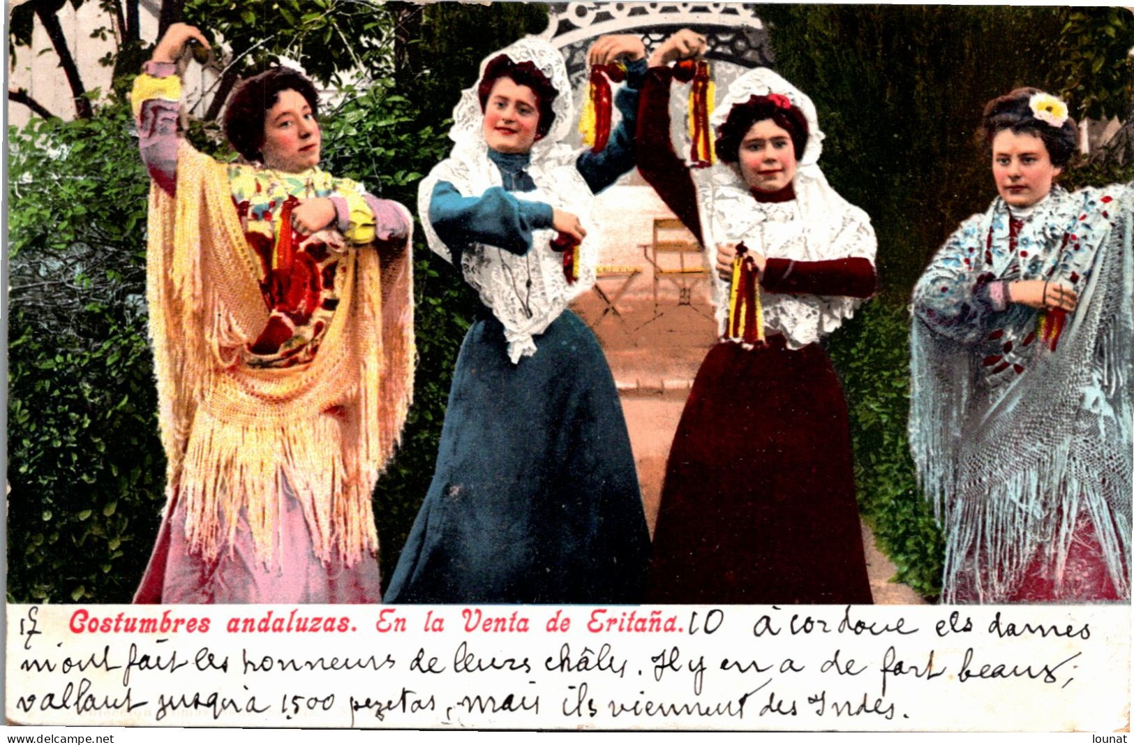 Folklore - Costumes -  Costumbres Andaluzas . En La Venta De Eritana - Timbres Oblitération - Dans