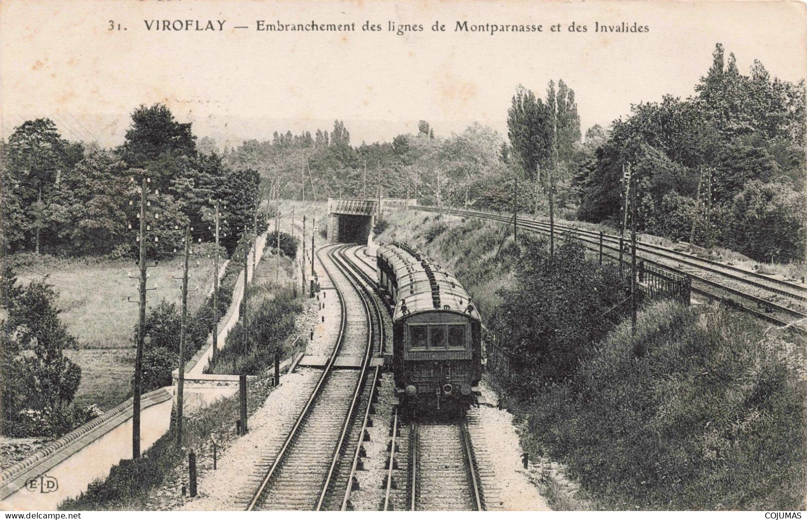 78 - VIROFLAY - S20440 - Embranchement Des Lignes De Montparnasse Et Des Invalides - Train - En L'état Décollée - Viroflay