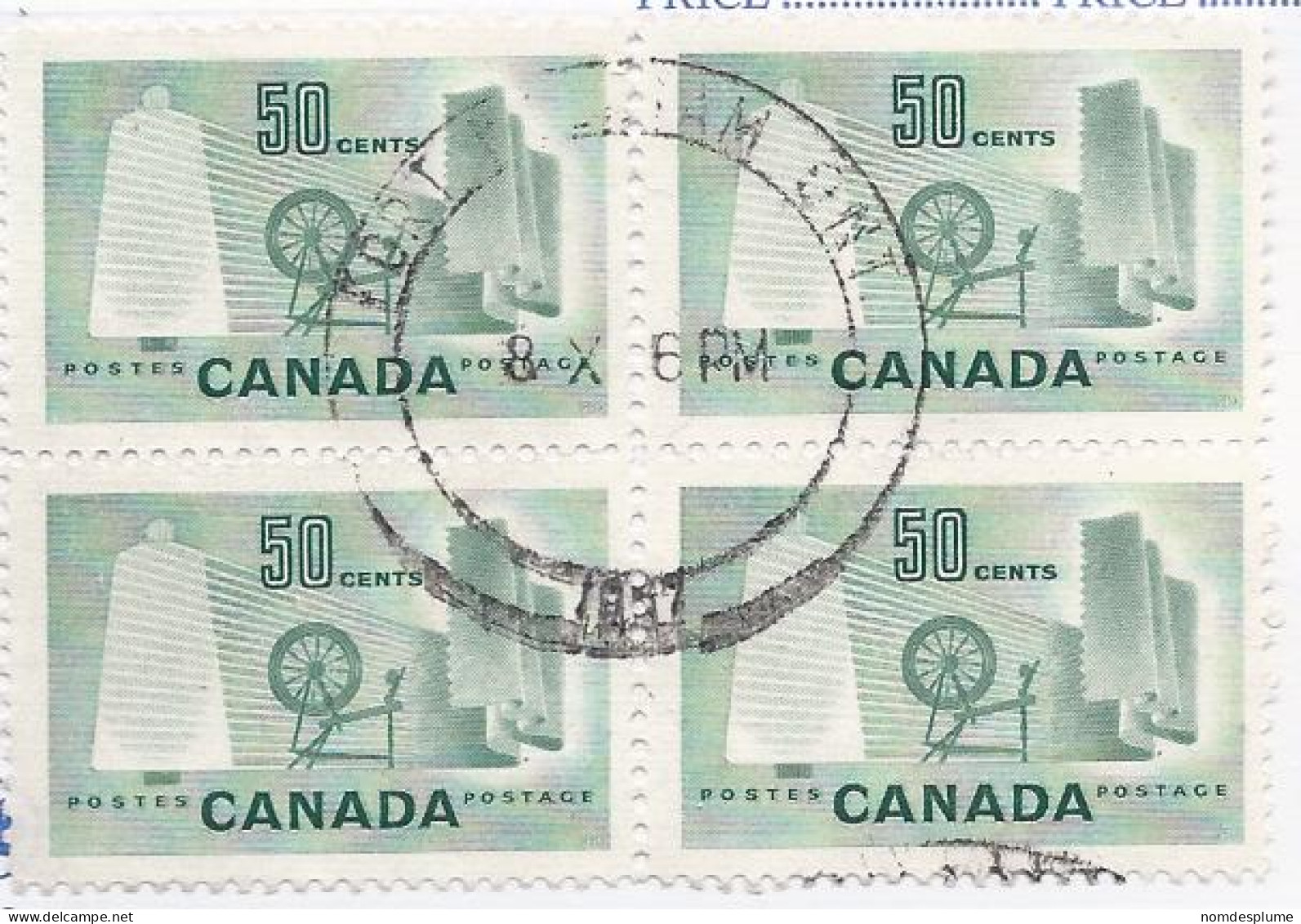 19251) Canada 1953  Block Ontario Closed Post Office Postmark Cancel - Gebruikt