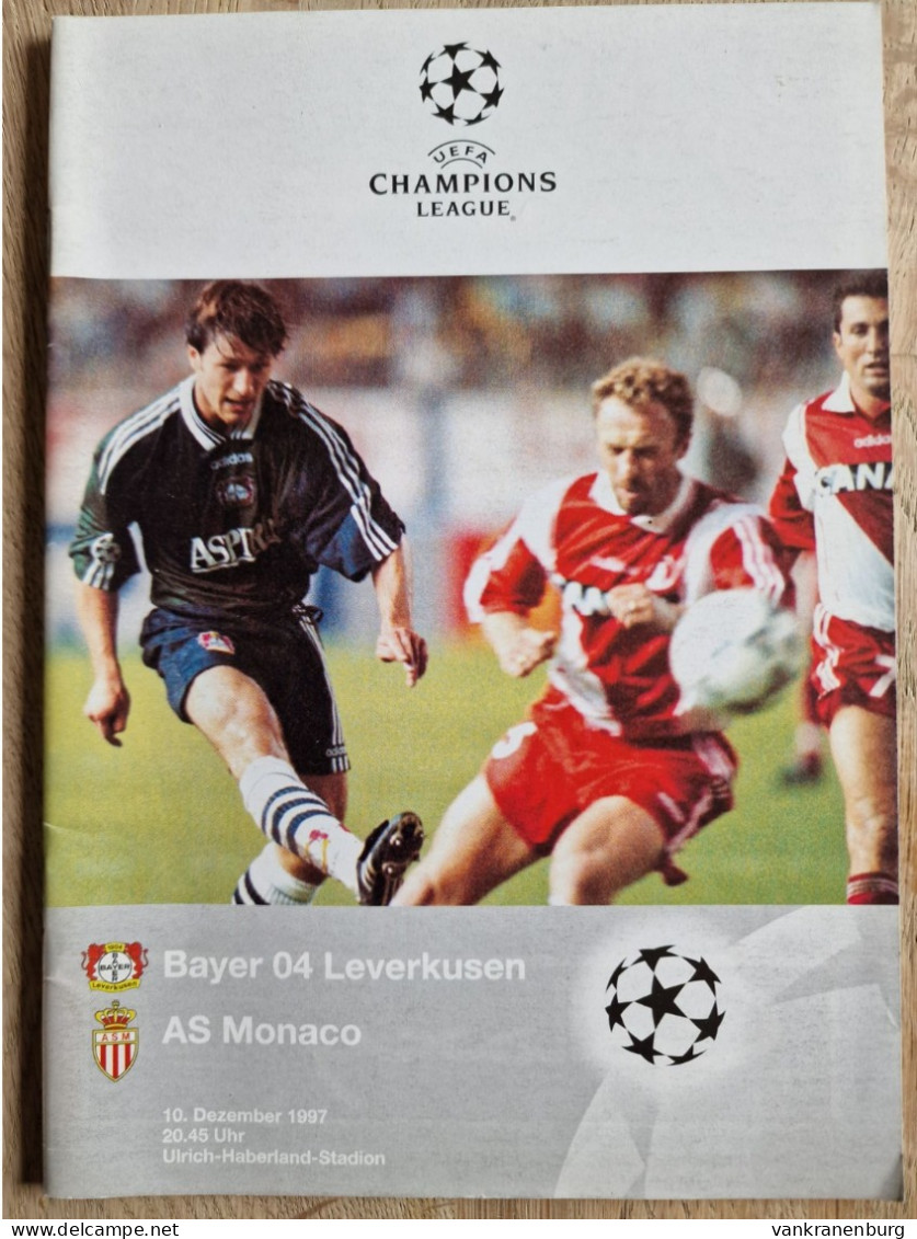Programme Bayer Leverkusen - AS Monaco - 10.12.1997 - UEFA Champions League - Programm - Football - - Libros