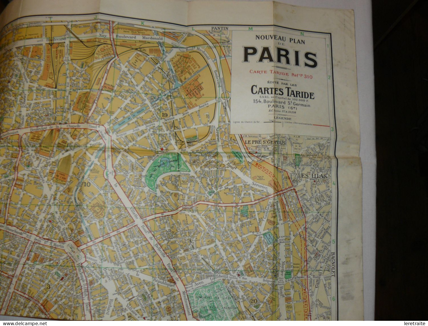 Plan De Paris, Taride, En Cinq Couleurs. 1965. - Europa