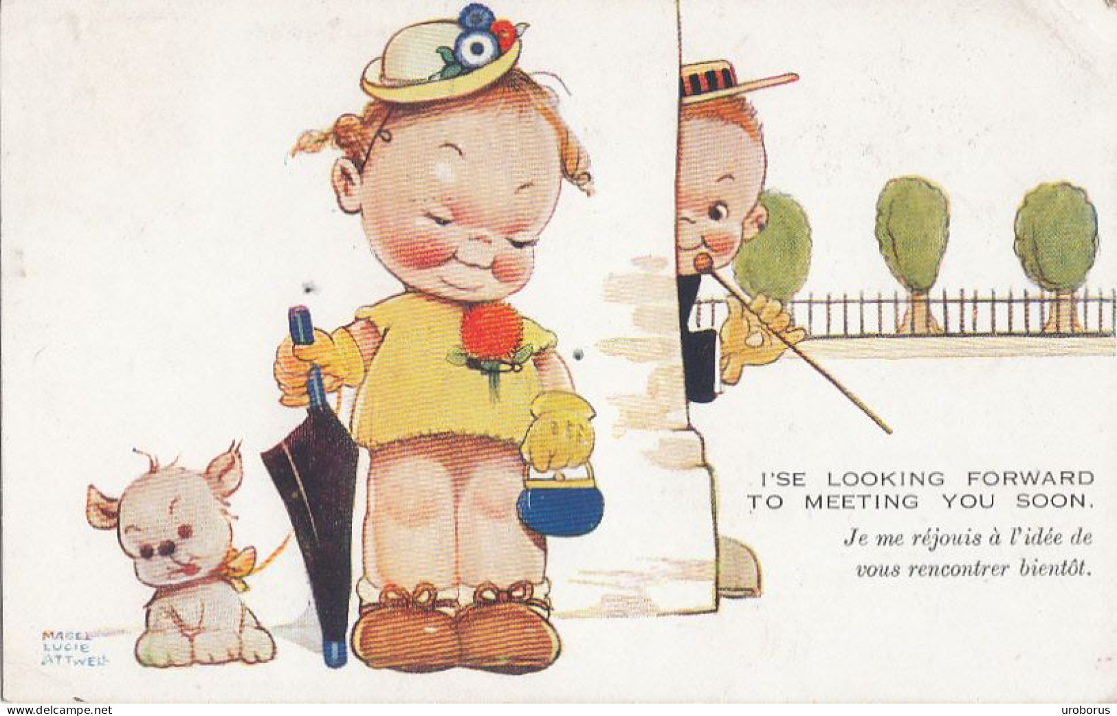 ILLUSTRATORS - Mabel Lucie Attwell 1930's - I'se Looking Forward To Meeting You Soon - Boriss, Margret