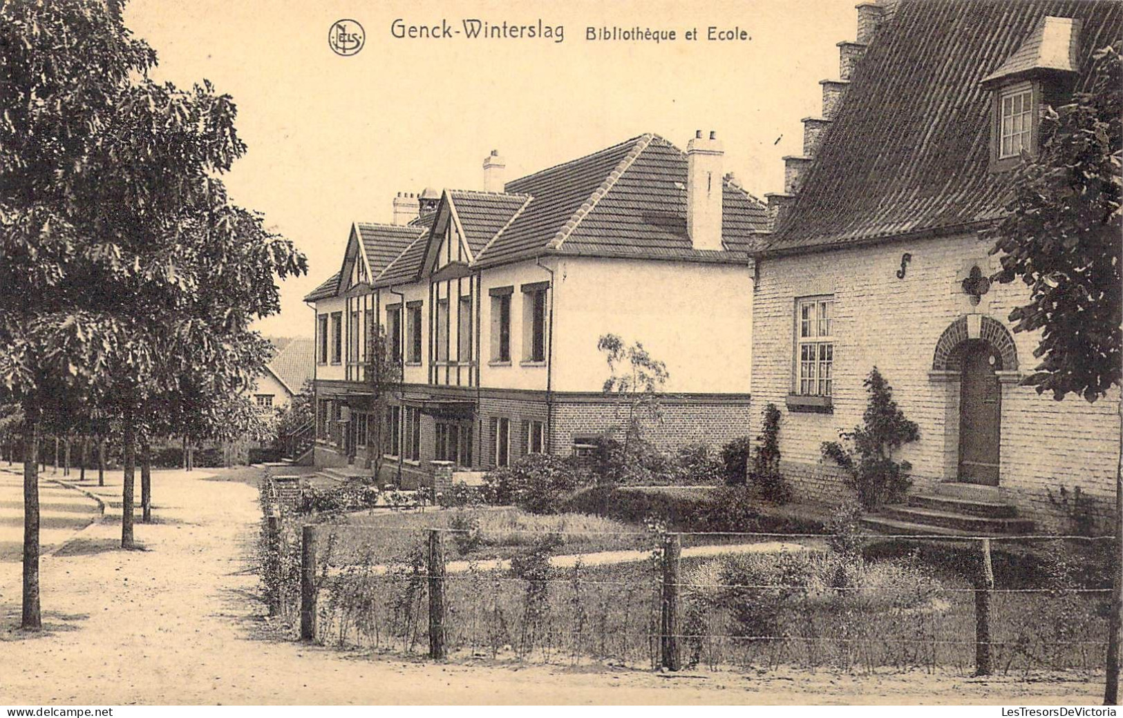 BELGIQUE - Genck-Winterslag - Bibliothèque Et Ecole - Carte Postale Ancienne - Genk