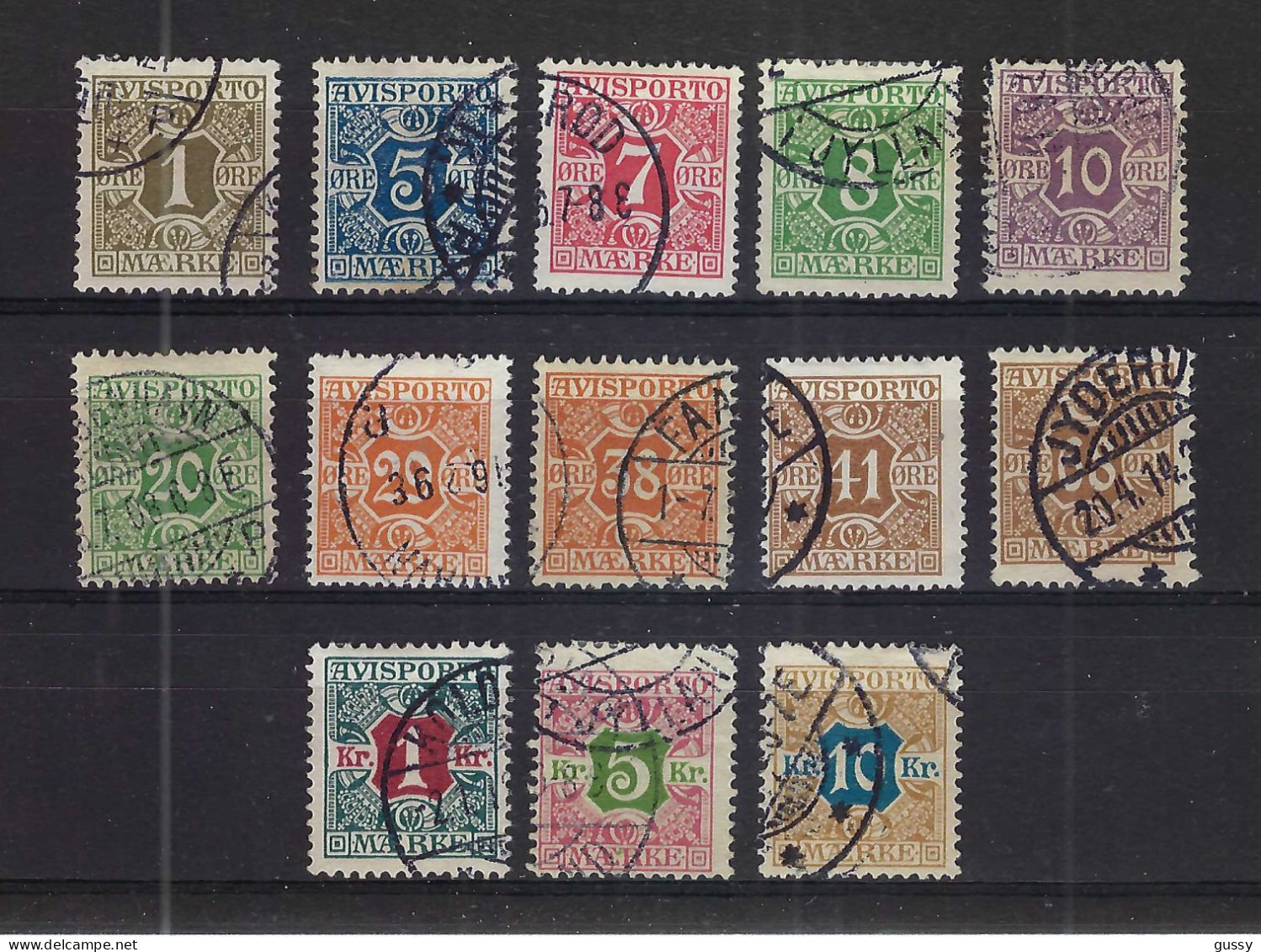 DANEMARK Taxe Journaux Ca.1907: Lot D' Obl. Forte Cote - Postage Due