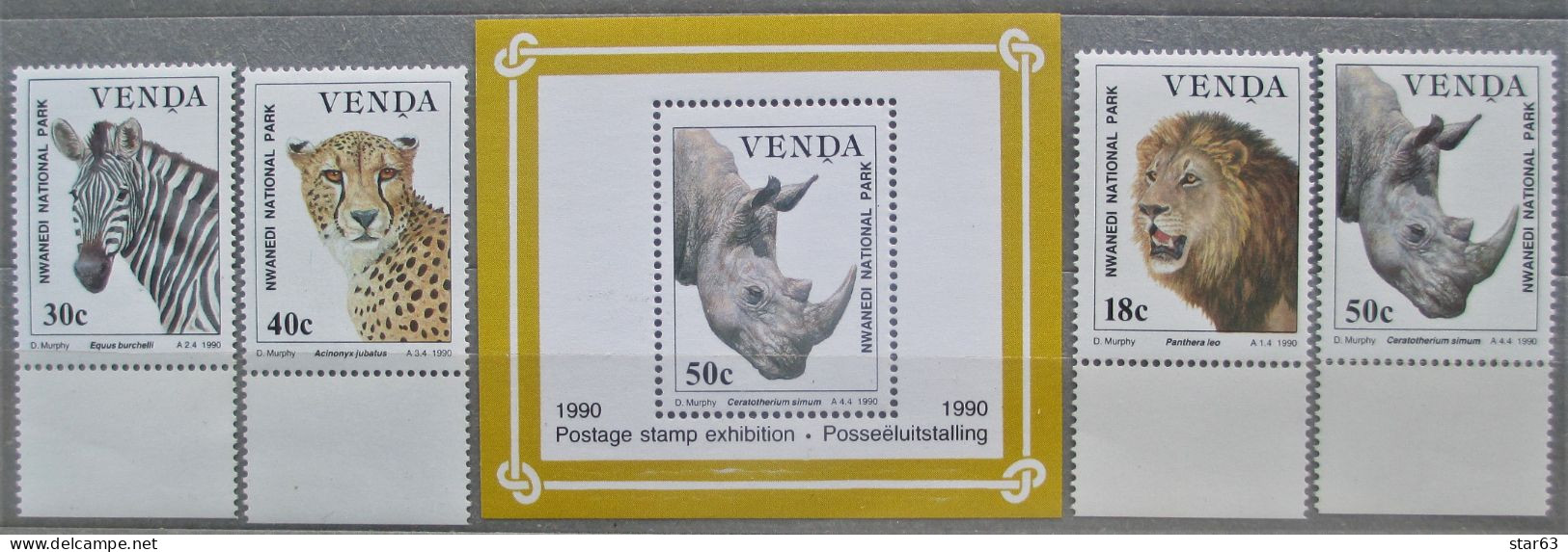 Venda  1990  Fauna Animals  Cats  4 V + Bl. MNH - Venda