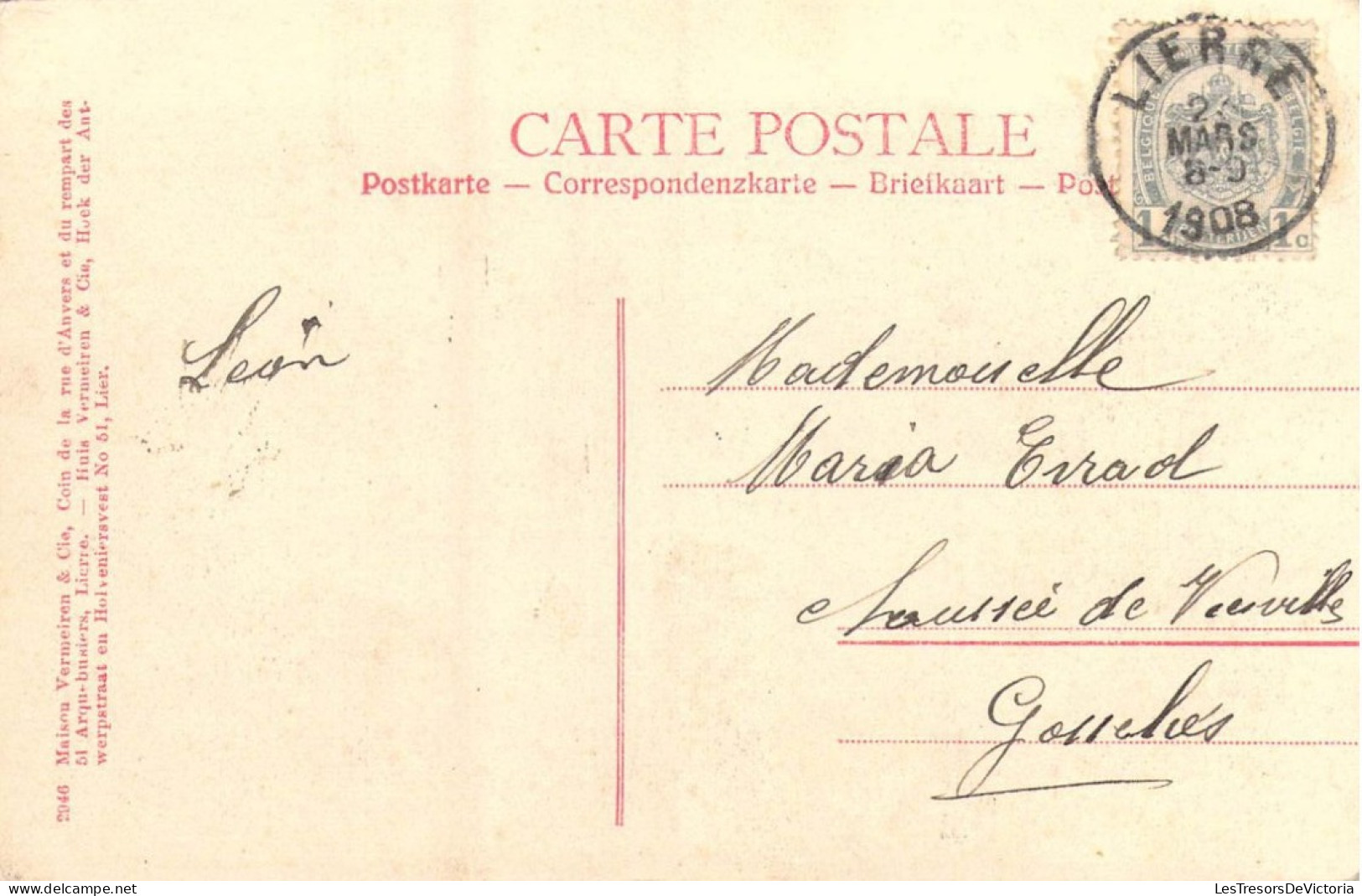 BELGIQUE - Lierre - Eglise Collégiale - Carte Postale Ancienne - Lier