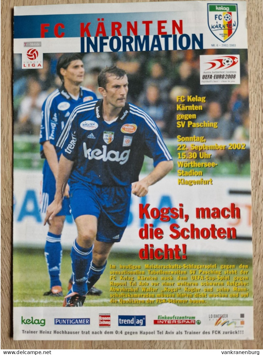 Programme FC Karnten - SV Pasching - 22.9.2002 - BundesLiga - Austria - Programm - Football - - Livres