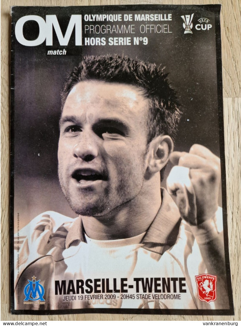 Programme Olympique Marseille - FC Twente - 19.2.2009 - UEFA Cup - Programm - Football - - Books