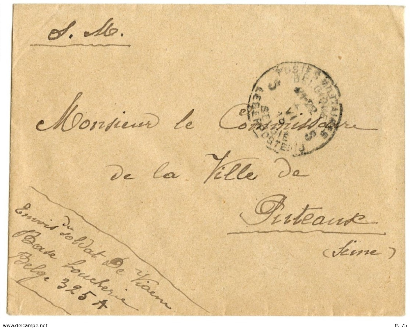 BELGIQUE - LOT DE LETTRES ET 2 CARTES POSTES MILITAIRES BELGES - Armée Belge