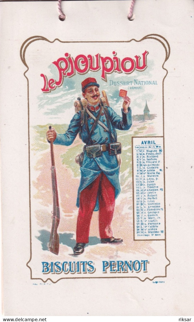 CALENDRIER(1902) FORMAT CPA(9 PIECES) BISCUIT PERNOT PETIT BEURRE - Tamaño Pequeño : 1901-20