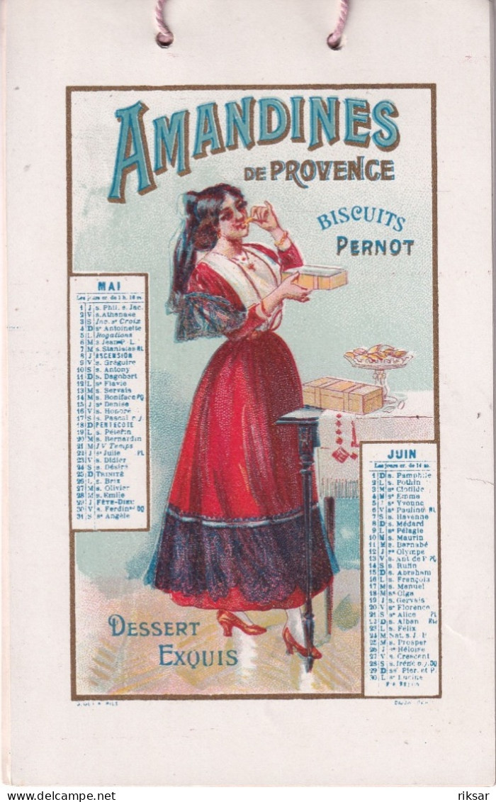 CALENDRIER(1902) FORMAT CPA(9 PIECES) BISCUIT PERNOT PETIT BEURRE - Tamaño Pequeño : 1901-20