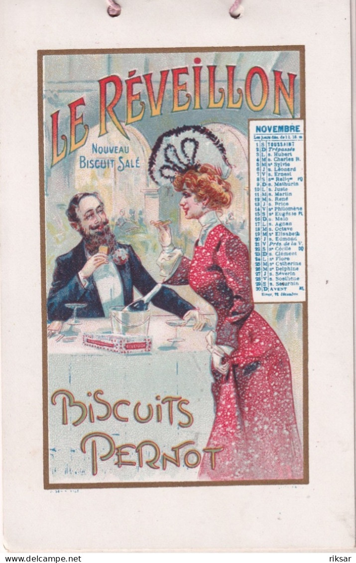CALENDRIER(1902) FORMAT CPA(9 PIECES) BISCUIT PERNOT PETIT BEURRE