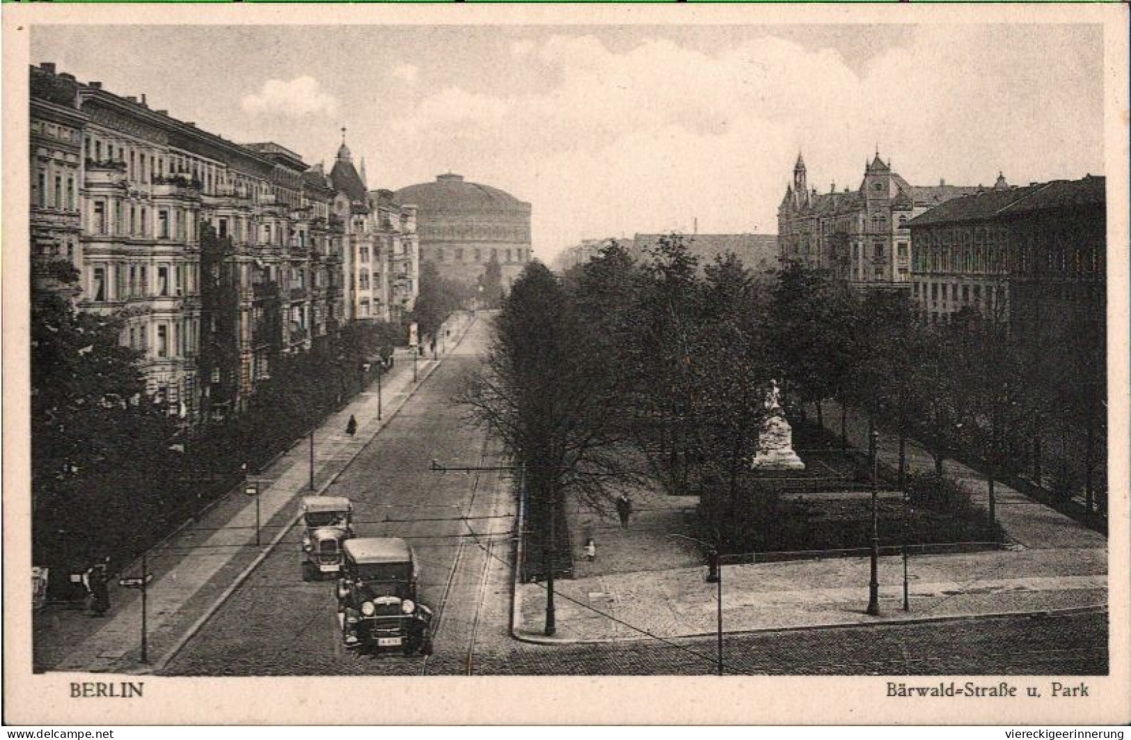 ! Alte Ansichtskarte Berlin Kreuzberg, Bärwald Straße, Park, Gasometer - Kreuzberg