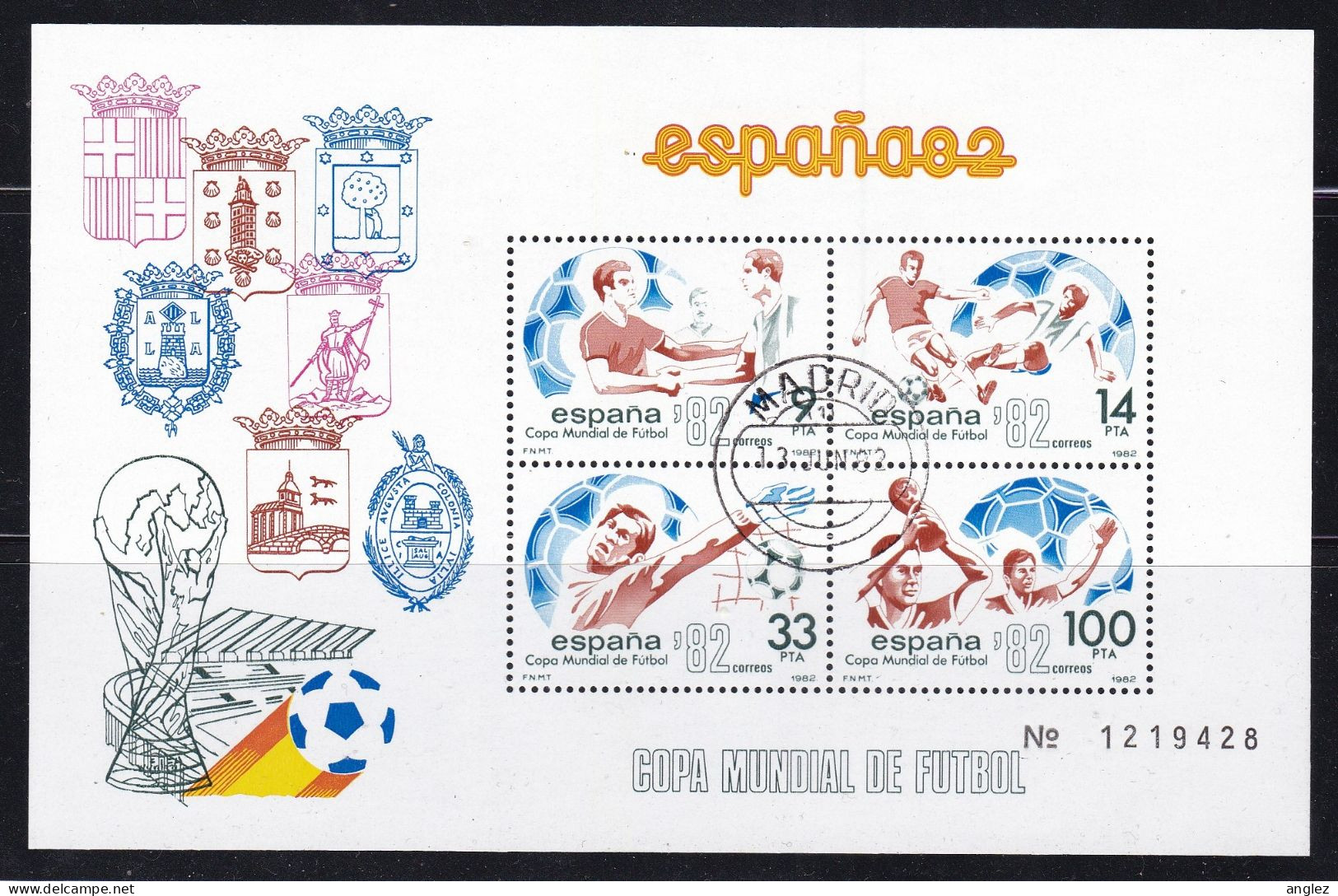 Spain - 1982 World Cup Football Miniature Sheet Fine Used - Blocs & Hojas