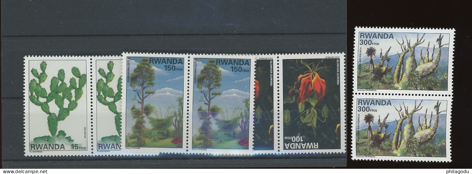 1998  Flore Du Rwanda   Cob 1403/1406 **   Cote 44,--€ La Paire ** - Unused Stamps