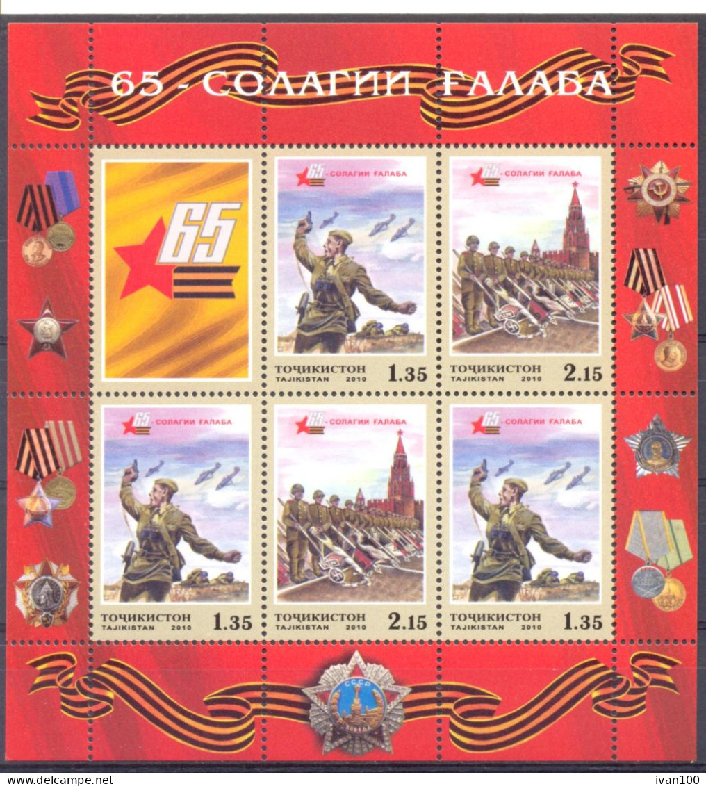 2010. Tajikistan, Victory Day, Sheetlet Perforated, Mint/** - Tayikistán