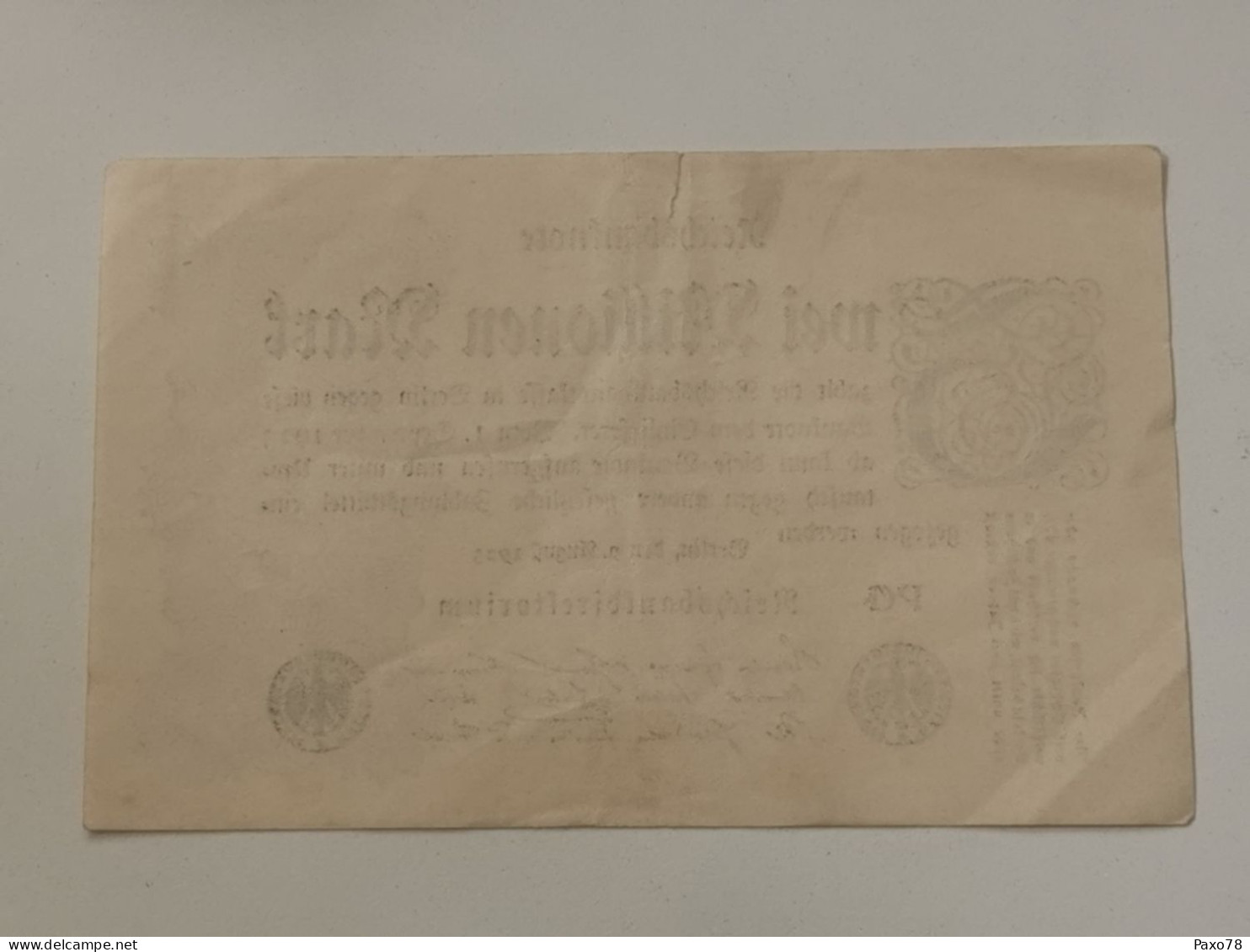 Billet Allemagne Reichsbanknote , 2000000 Mark 1923 - 2 Mio. Mark