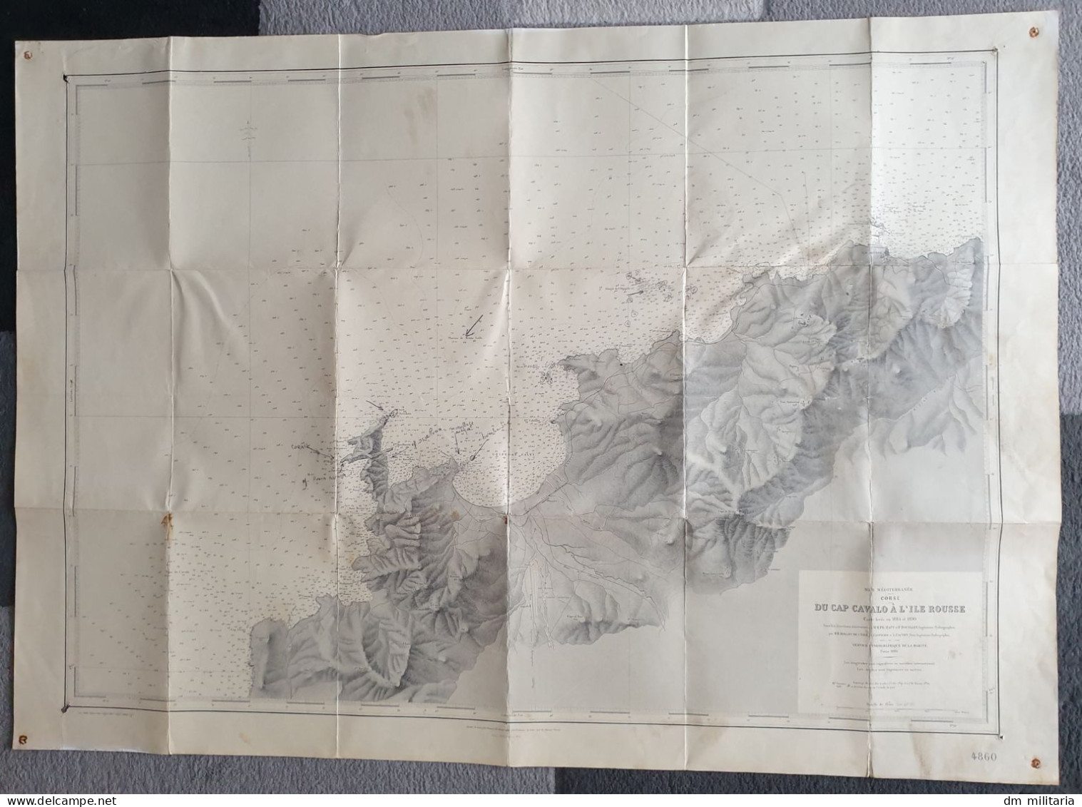 CORSE DU CAP CAVALO À L'ILE ROUSSE CARTE LEVÉE EN 1884 ET 1890 - SERVICE HYDROGRAPIQUE DE LA MARINE 1895 - ÉDITION 1956 - Carte Nautiche