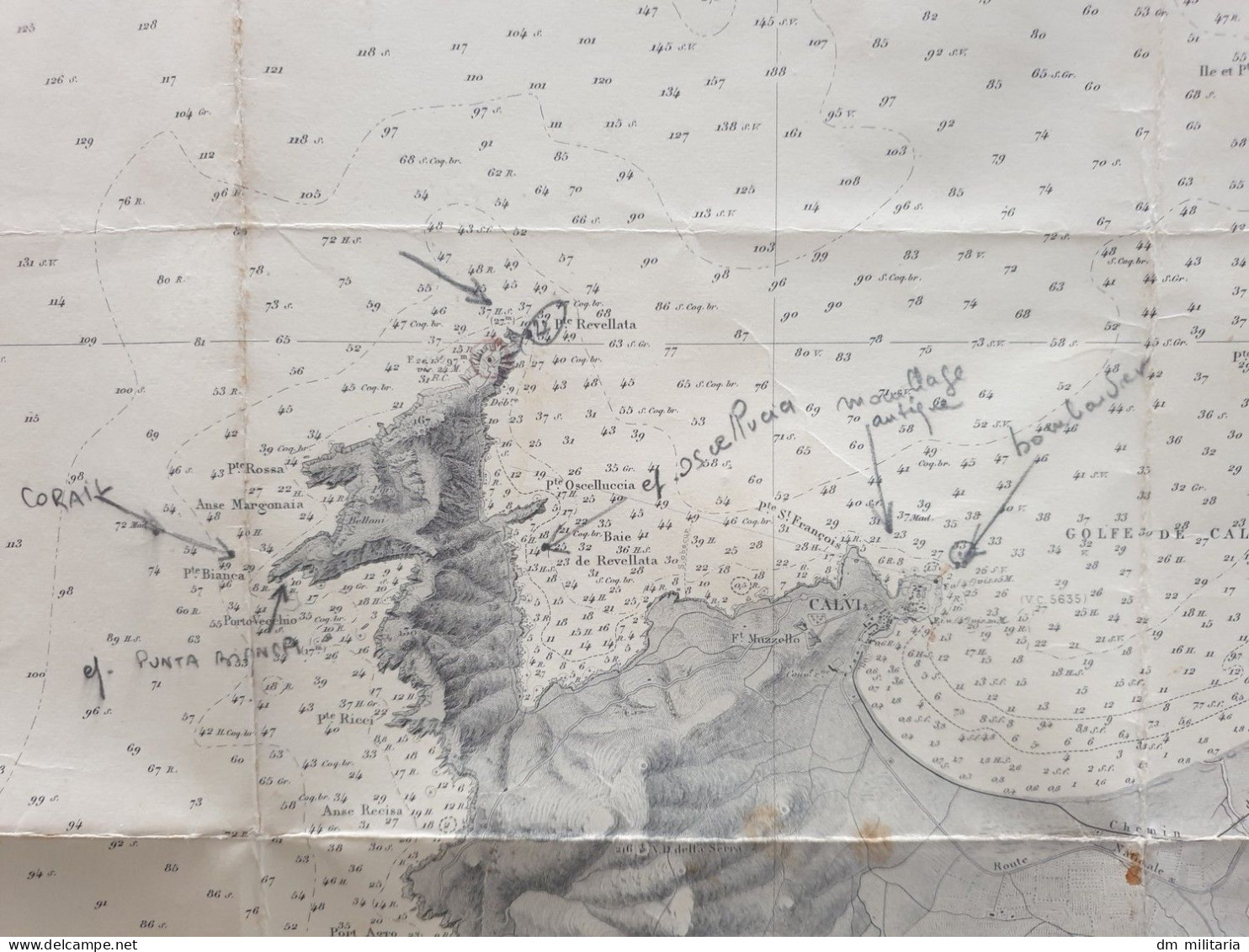 CORSE DU CAP CAVALO À L'ILE ROUSSE CARTE LEVÉE EN 1884 ET 1890 - SERVICE HYDROGRAPIQUE DE LA MARINE 1895 - ÉDITION 1956 - Nautical Charts