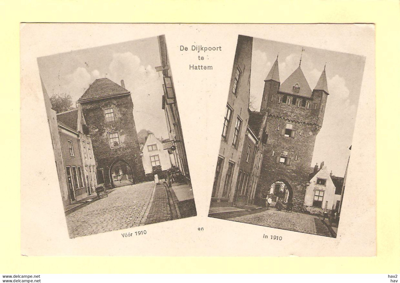 Hattem Dijkpoort Toen En Nu 1910 RY25885 - Hattem