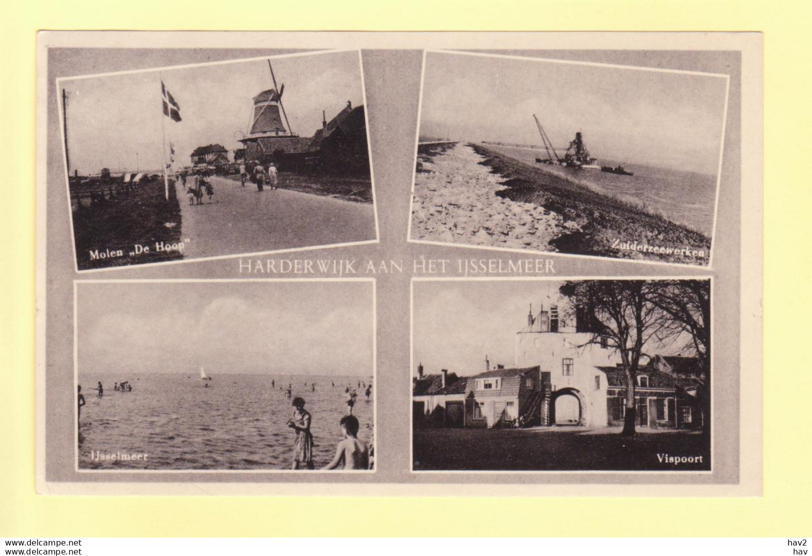 Harderwijk 4-luik Met Molen 1956 RY21218 - Harderwijk